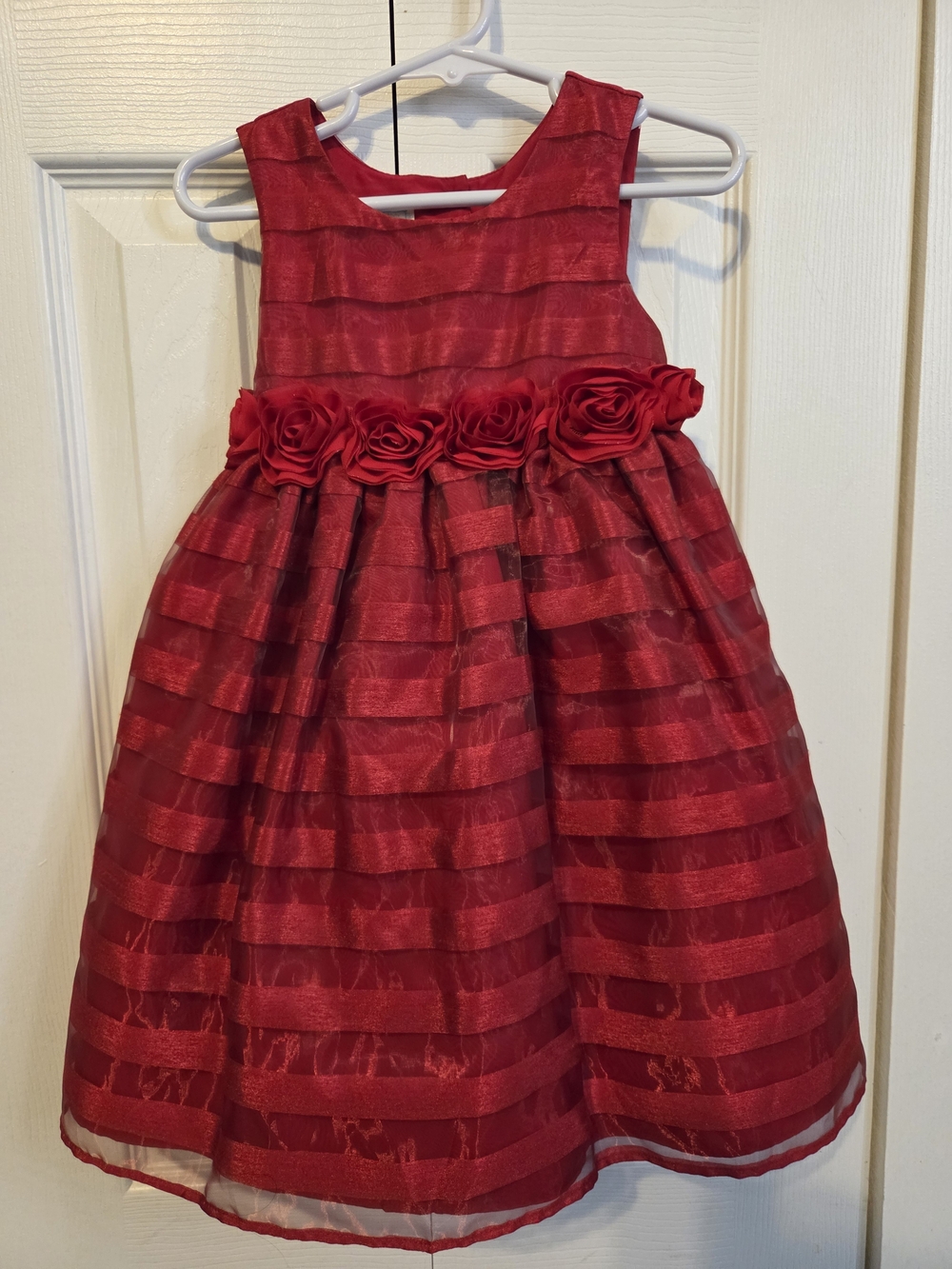 marmellata Red Rosette Girls' Party Dress